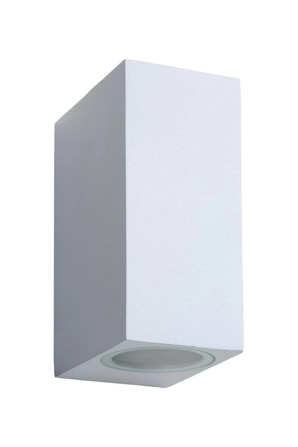 Lucide ZORA-LED - Foco de pared / Lámpara de pared Dentro/Fuera - LED Regul. - GU10 - 2x5W 3000K - IP44 - Blanco - UIT